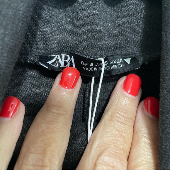 Zara Gray Mid Length Short Sleeve T-Shirt Dress, Size Small, NWT - Picture 4 of 9